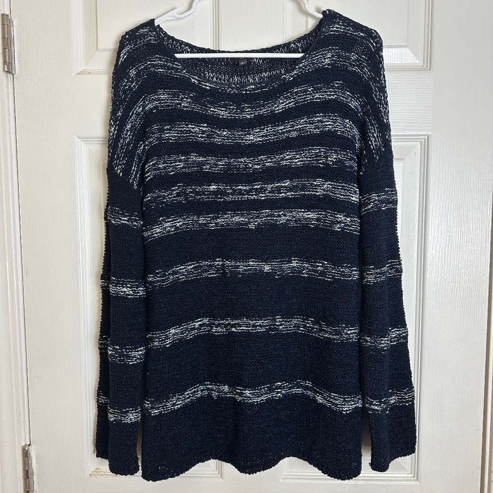 ! Talbots Blue Knit Scoop Neck Long Sleeve Sweater Women Size XL Petite